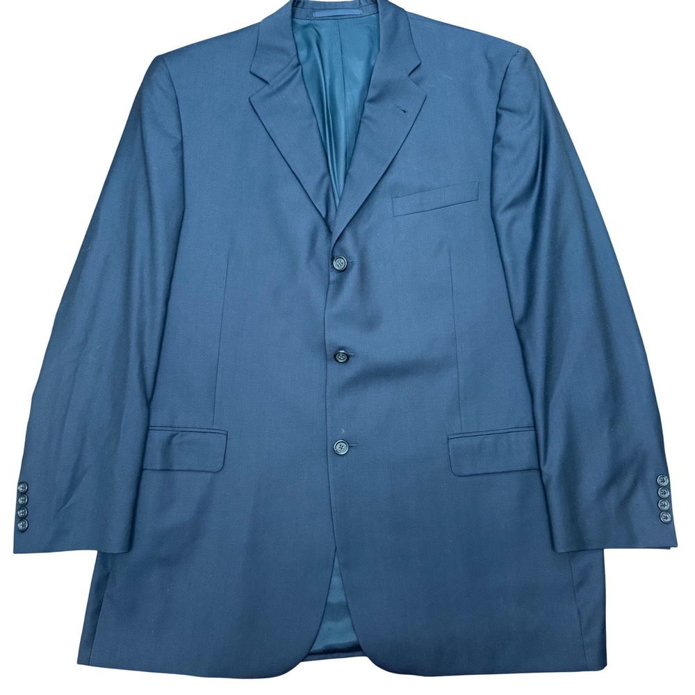 Burberry London Bond Street Wool Sport Coat Mens 46L Navy Blue 3 Button USA